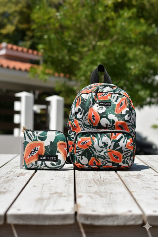 COMBO PAPAYA – Mochila M + Billetera Pocket